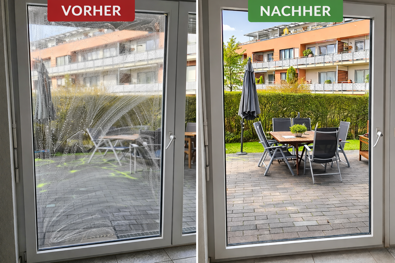 Vorher und Nachher Fensterreinigung
